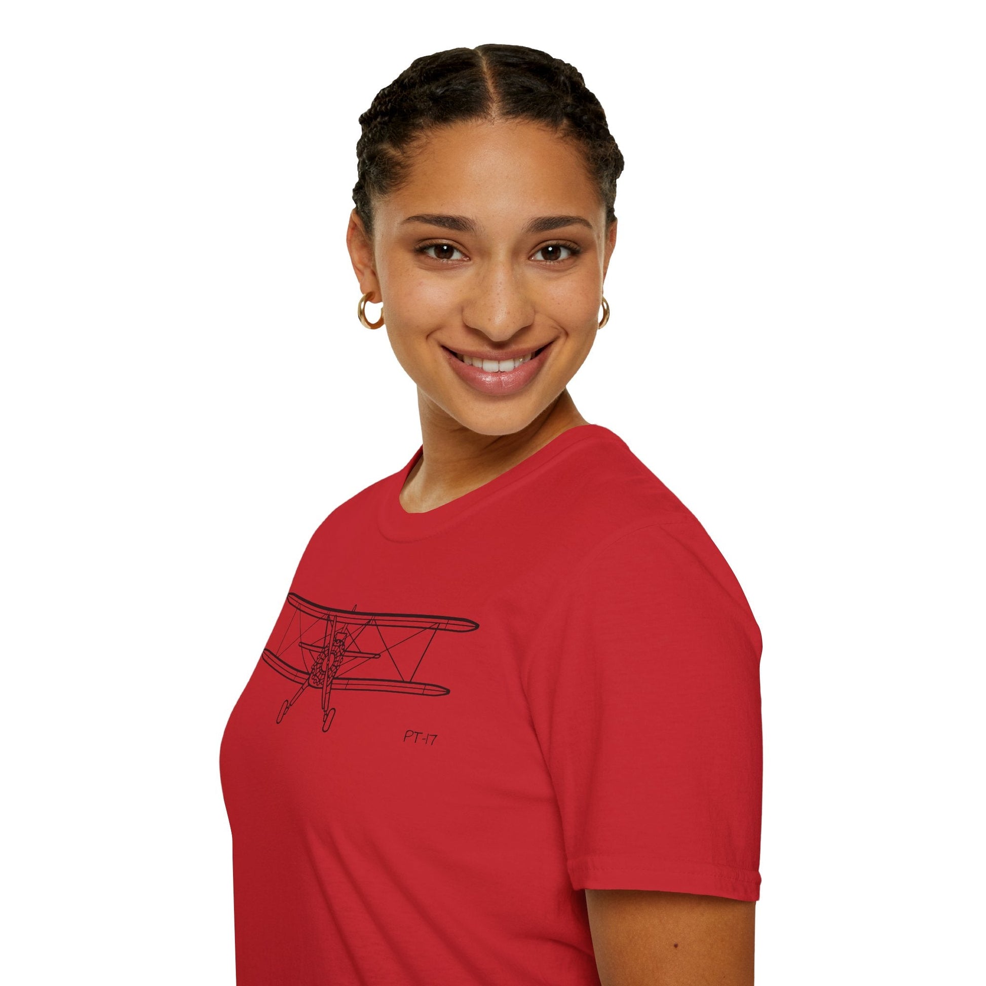 PT-17 Front View T-Shirt – Stearman Nose-On Aviation Tee - Pilot gifts - WWII warbird t-shirt