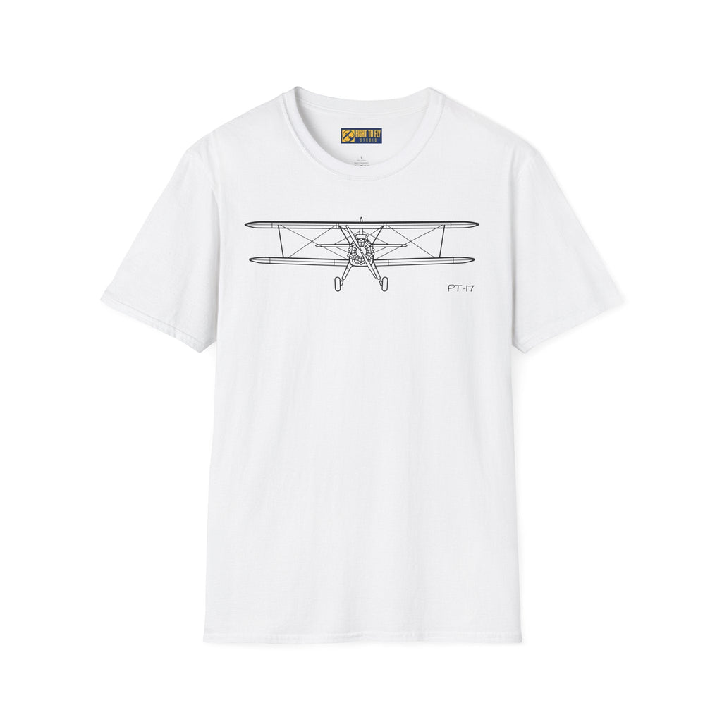 PT-17 Front View T-Shirt – Stearman Nose-On Aviation Tee - Pilot gifts - WWII warbird t-shirt
