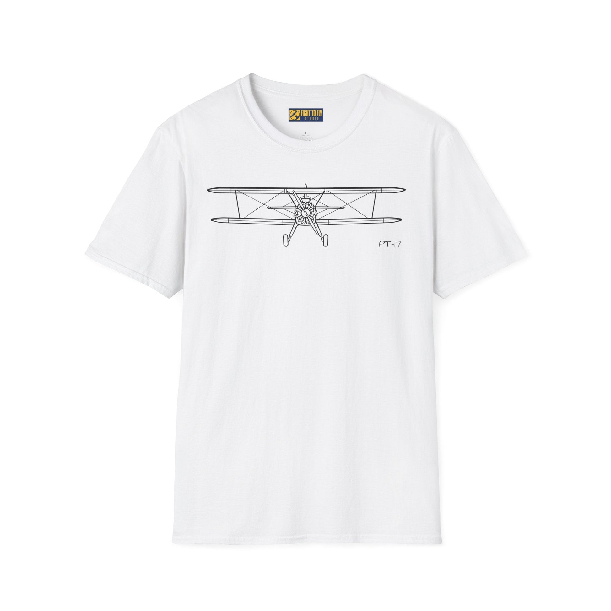 PT-17 Front View T-Shirt – Stearman Nose-On Aviation Tee - Pilot gifts - WWII warbird t-shirt
