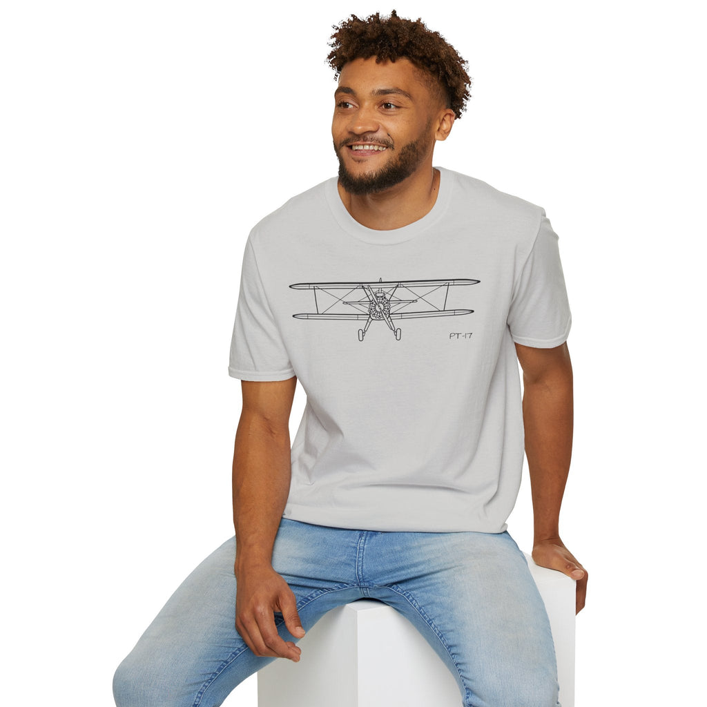 PT-17 Front View T-Shirt – Stearman Nose-On Aviation Tee - Pilot gifts - WWII warbird t-shirt