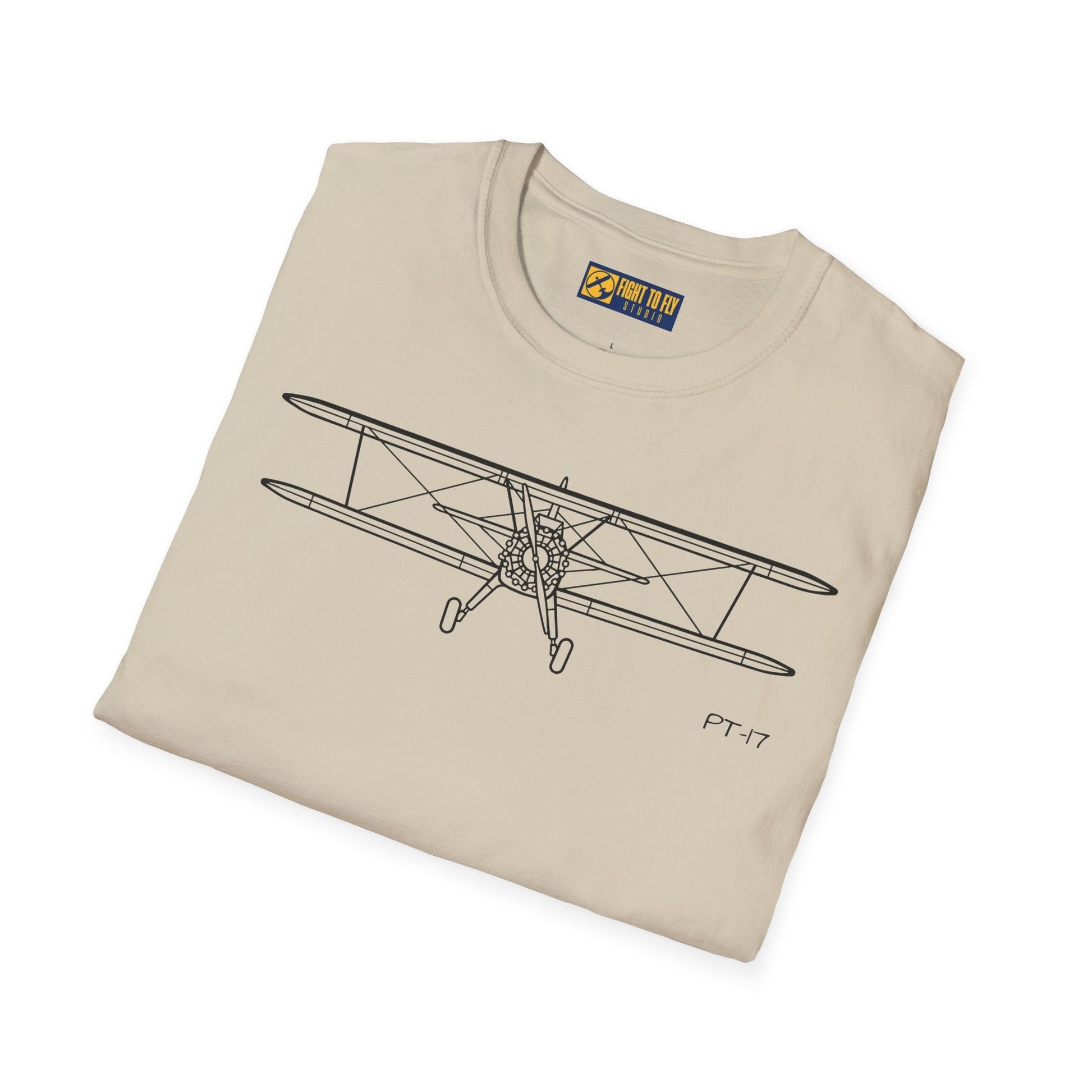 PT-17 Front View T-Shirt – Stearman Nose-On Aviation Tee - Pilot gifts - WWII warbird t-shirt