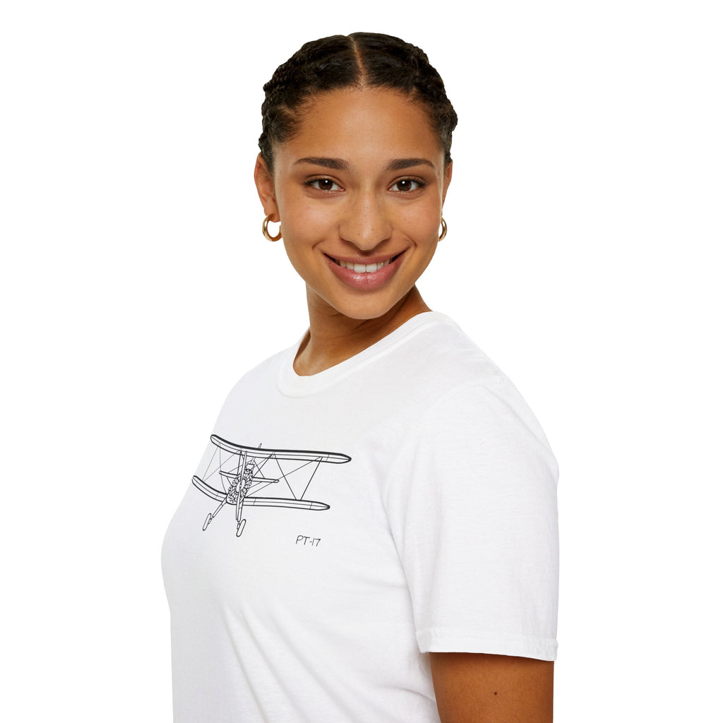 PT-17 Front View T-Shirt – Stearman Nose-On Aviation Tee - Pilot gifts - WWII warbird t-shirt