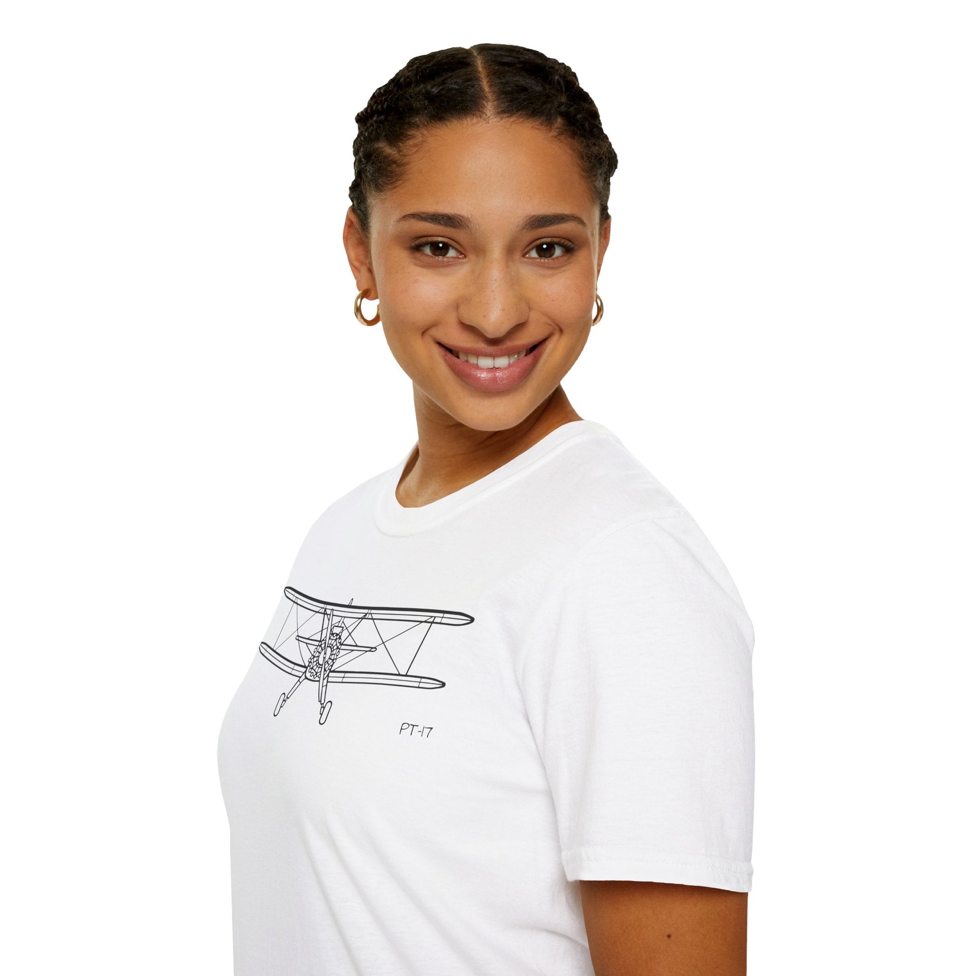 PT-17 Front View T-Shirt – Stearman Nose-On Aviation Tee - Pilot gifts - WWII warbird t-shirt