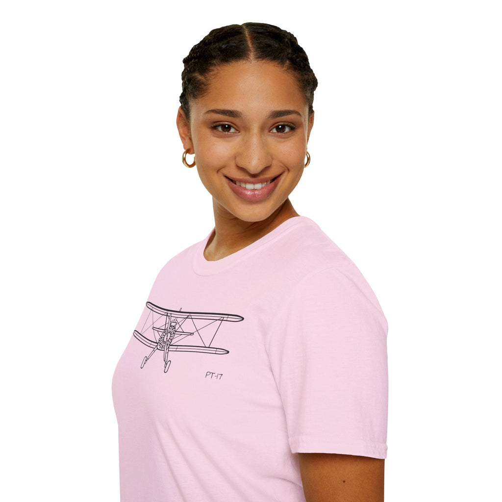 PT-17 Front View T-Shirt – Stearman Nose-On Aviation Tee - Pilot gifts - WWII warbird t-shirt