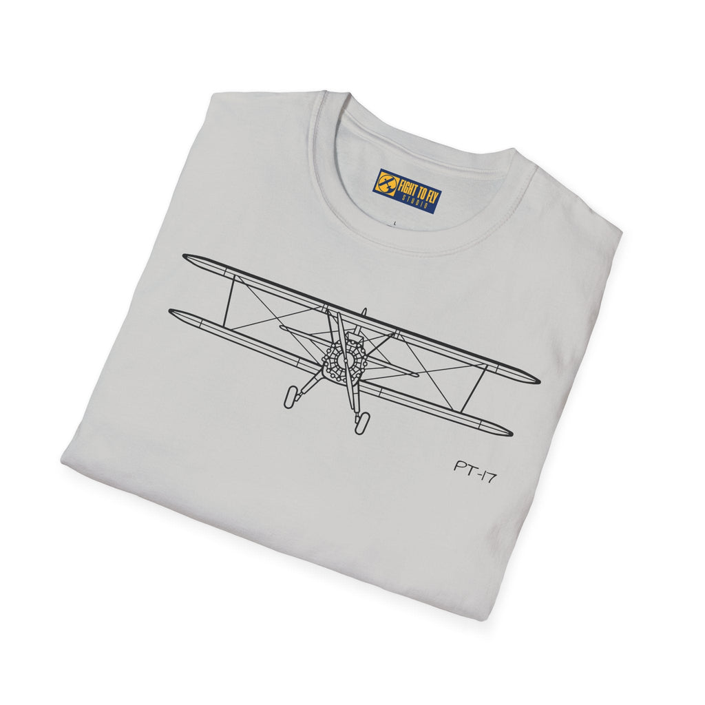 PT-17 Front View T-Shirt – Stearman Nose-On Aviation Tee - Pilot gifts - WWII warbird t-shirt
