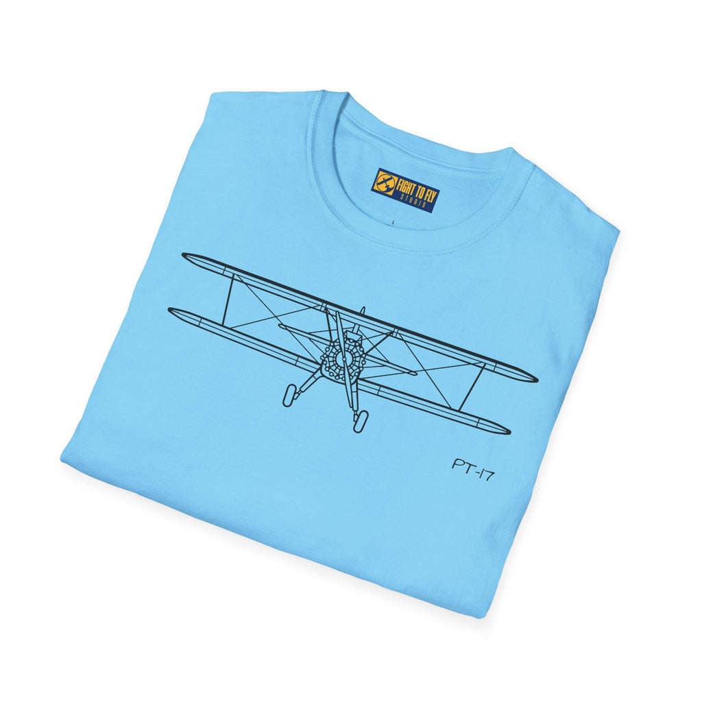 PT-17 Front View T-Shirt – Stearman Nose-On Aviation Tee - Pilot gifts - WWII warbird t-shirt