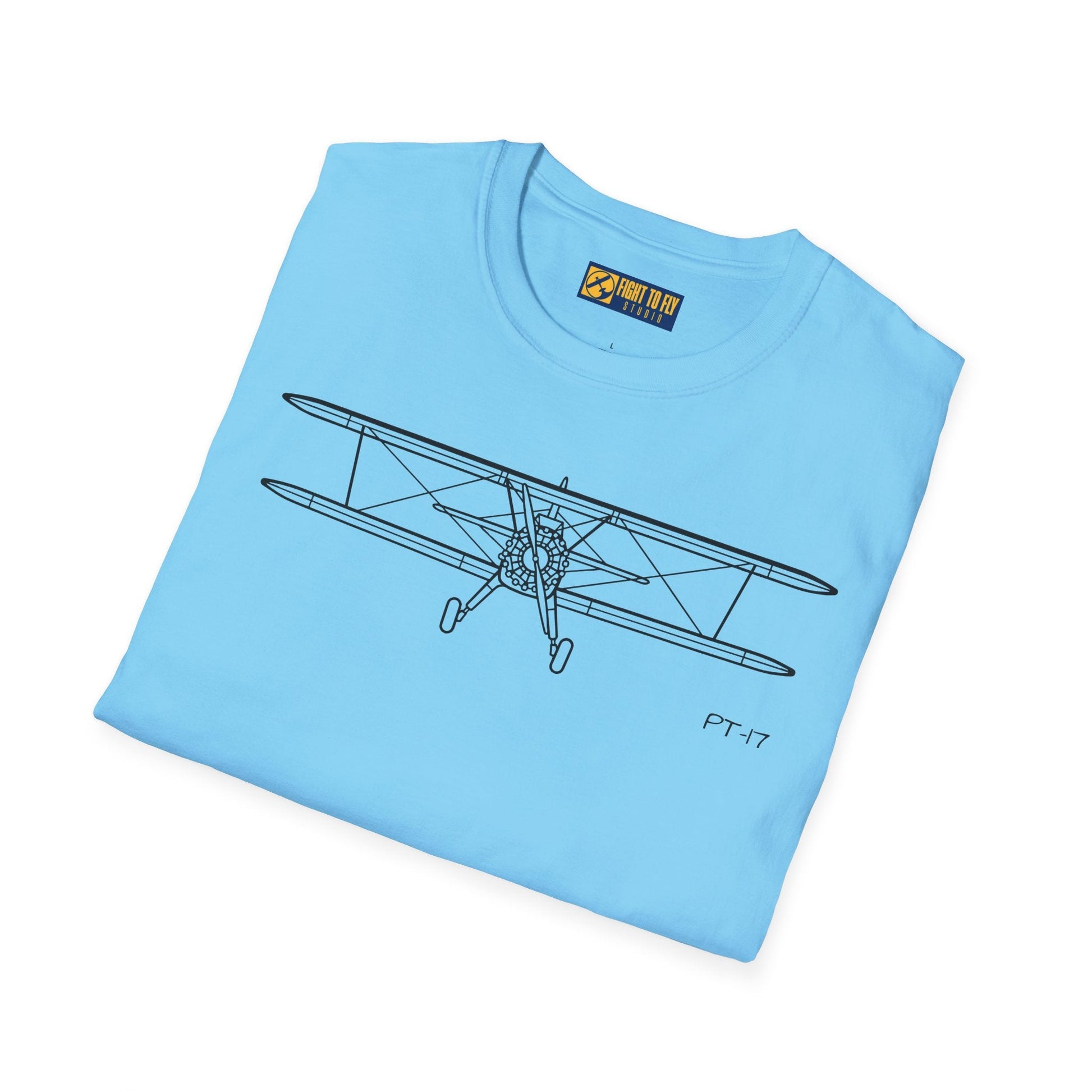 PT-17 Front View T-Shirt – Stearman Nose-On Aviation Tee - Pilot gifts - WWII warbird t-shirt