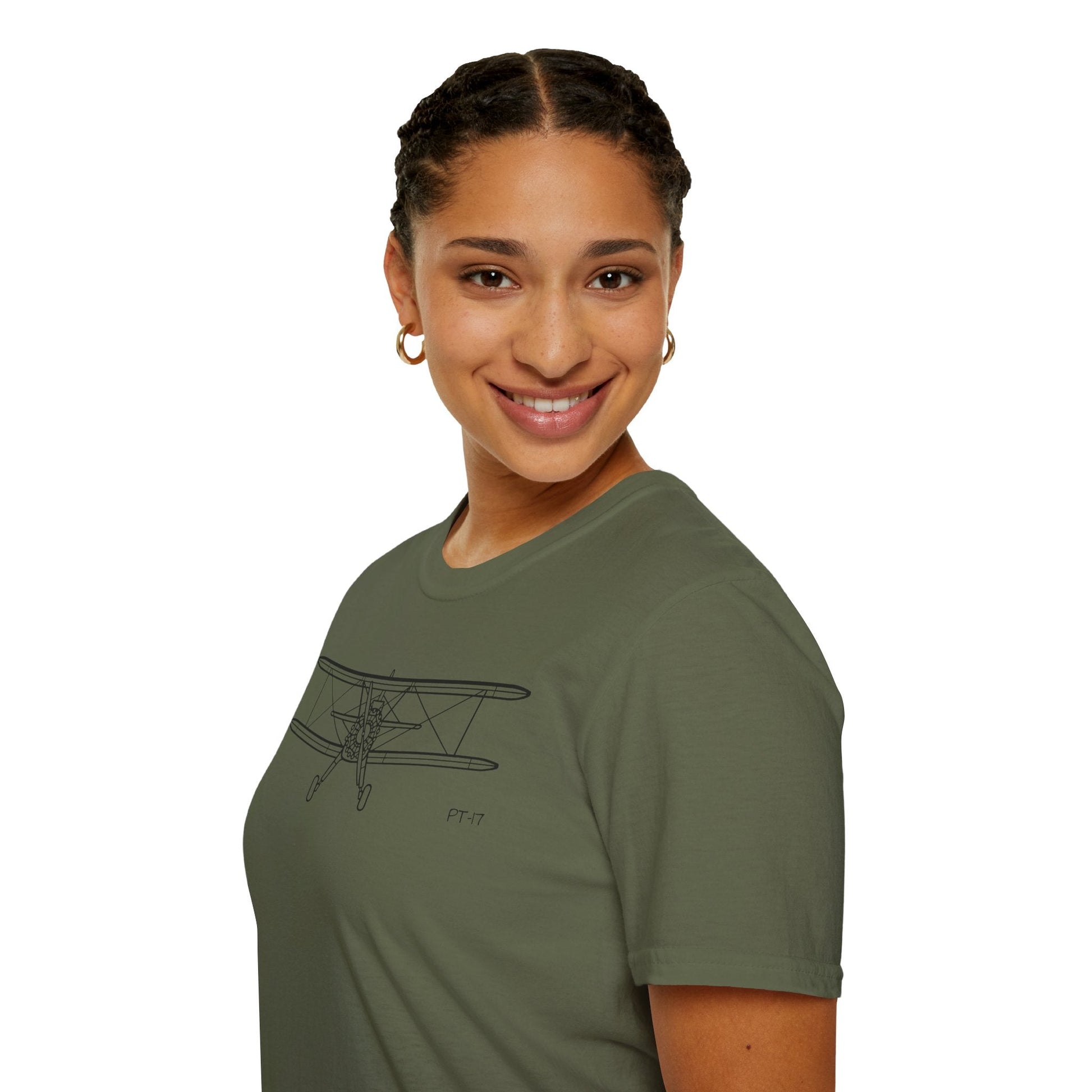 PT-17 Front View T-Shirt – Stearman Nose-On Aviation Tee - Pilot gifts - WWII warbird t-shirt