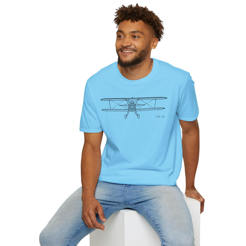 PT-17 Front View T-Shirt – Stearman Nose-On Aviation Tee - Pilot gifts - WWII warbird t-shirt