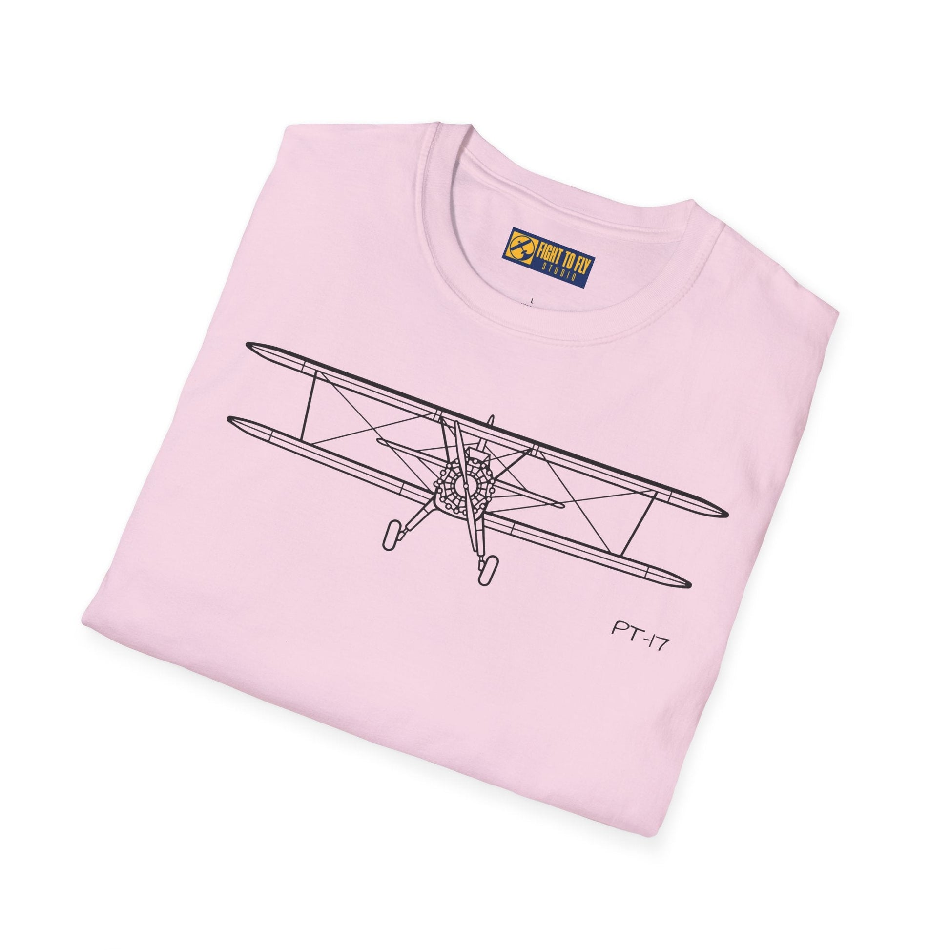 PT-17 Front View T-Shirt – Stearman Nose-On Aviation Tee - Pilot gifts - WWII warbird t-shirt