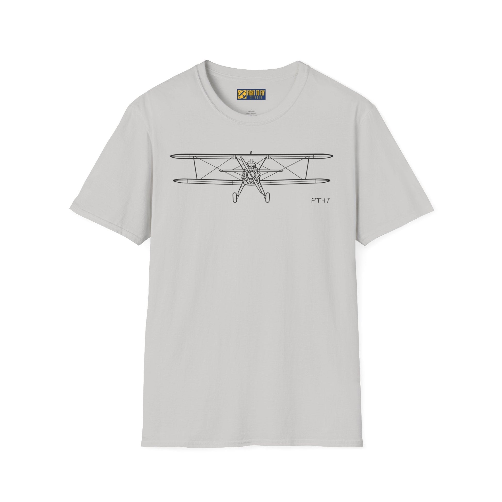 PT-17 Front View T-Shirt – Stearman Nose-On Aviation Tee - Pilot gifts - WWII warbird t-shirt