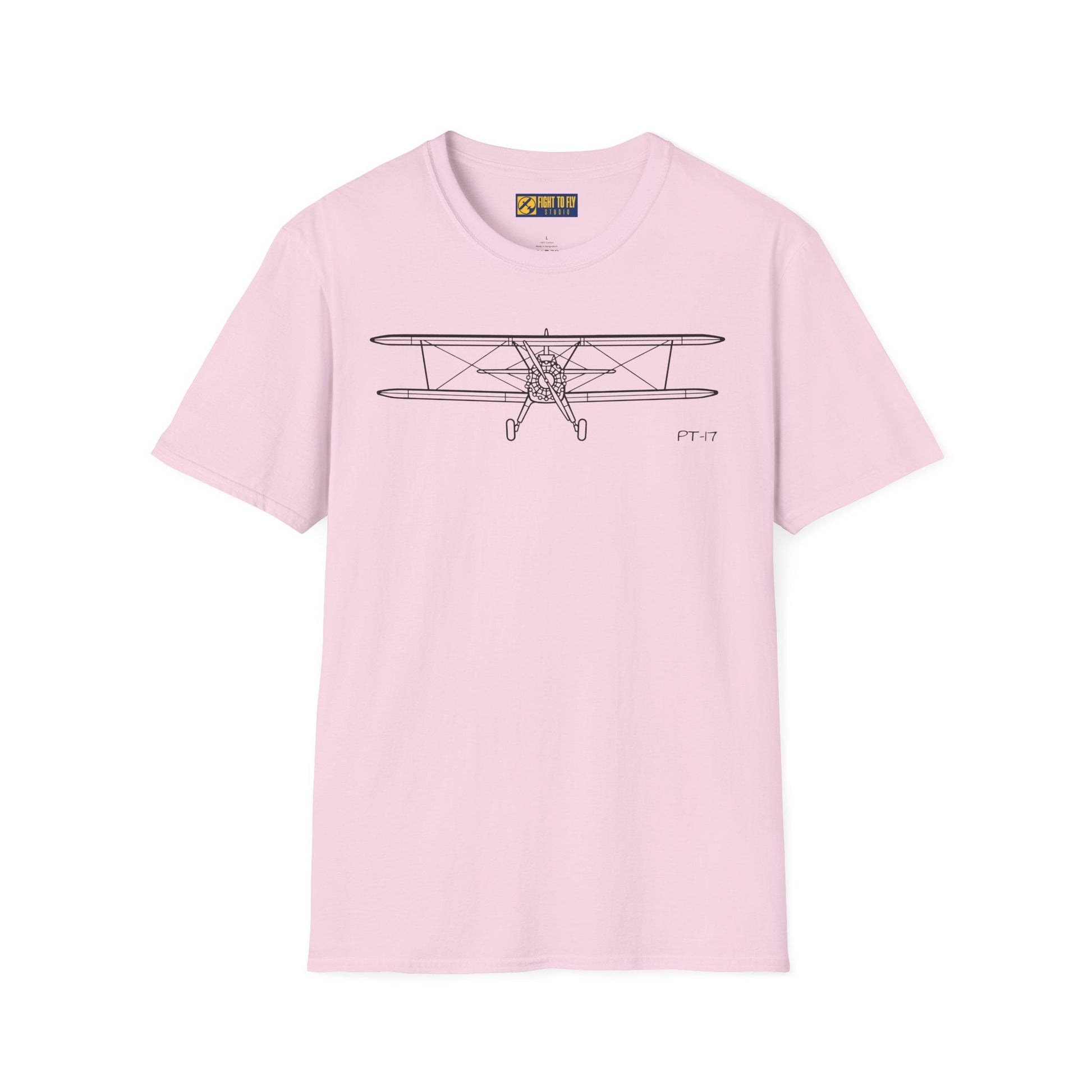 PT-17 Front View T-Shirt – Stearman Nose-On Aviation Tee - Pilot gifts - WWII warbird t-shirt