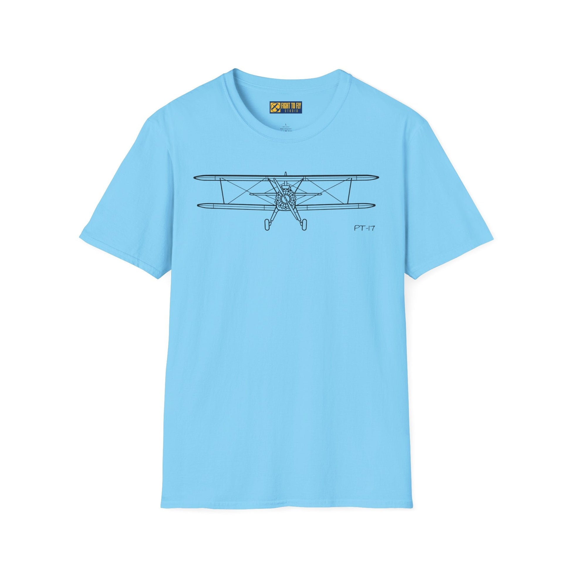 PT-17 Front View T-Shirt – Stearman Nose-On Aviation Tee - Pilot gifts - WWII warbird t-shirt