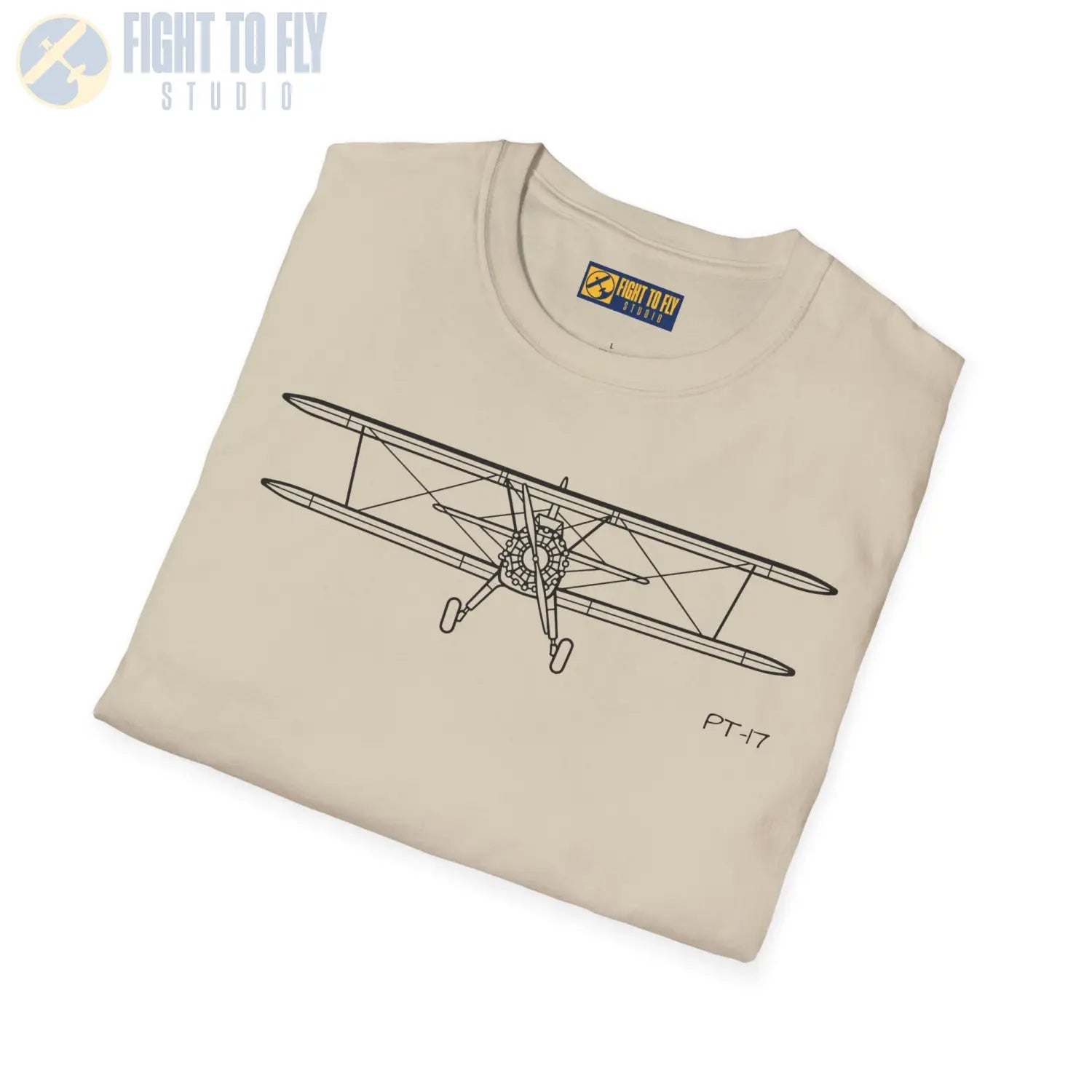 Stearman PT-17 Kaydet Front View T-Shirt - Pilot gifts - WWII warbird t-shirt