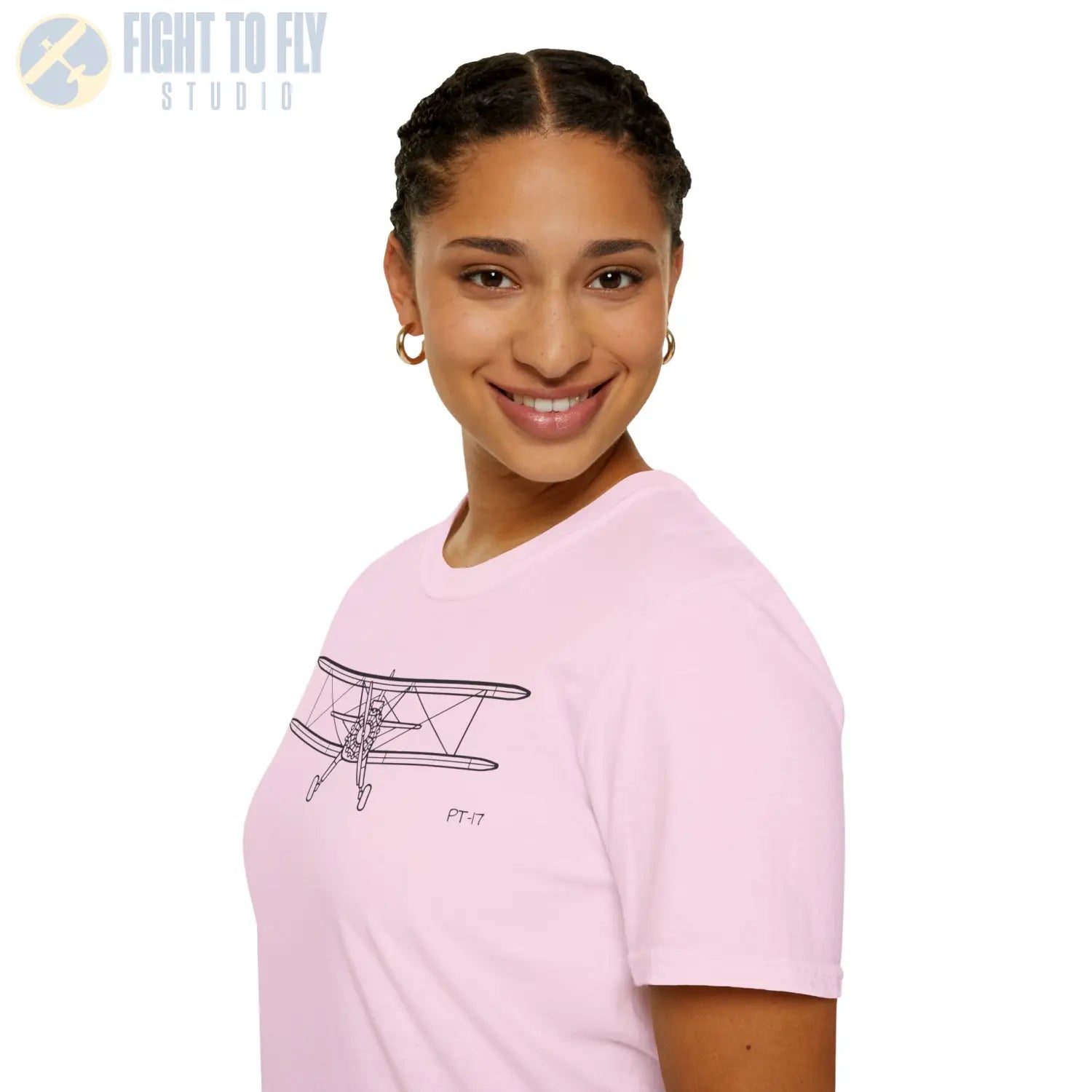 Stearman PT-17 Kaydet Front View T-Shirt - Pilot gifts - WWII warbird t-shirt