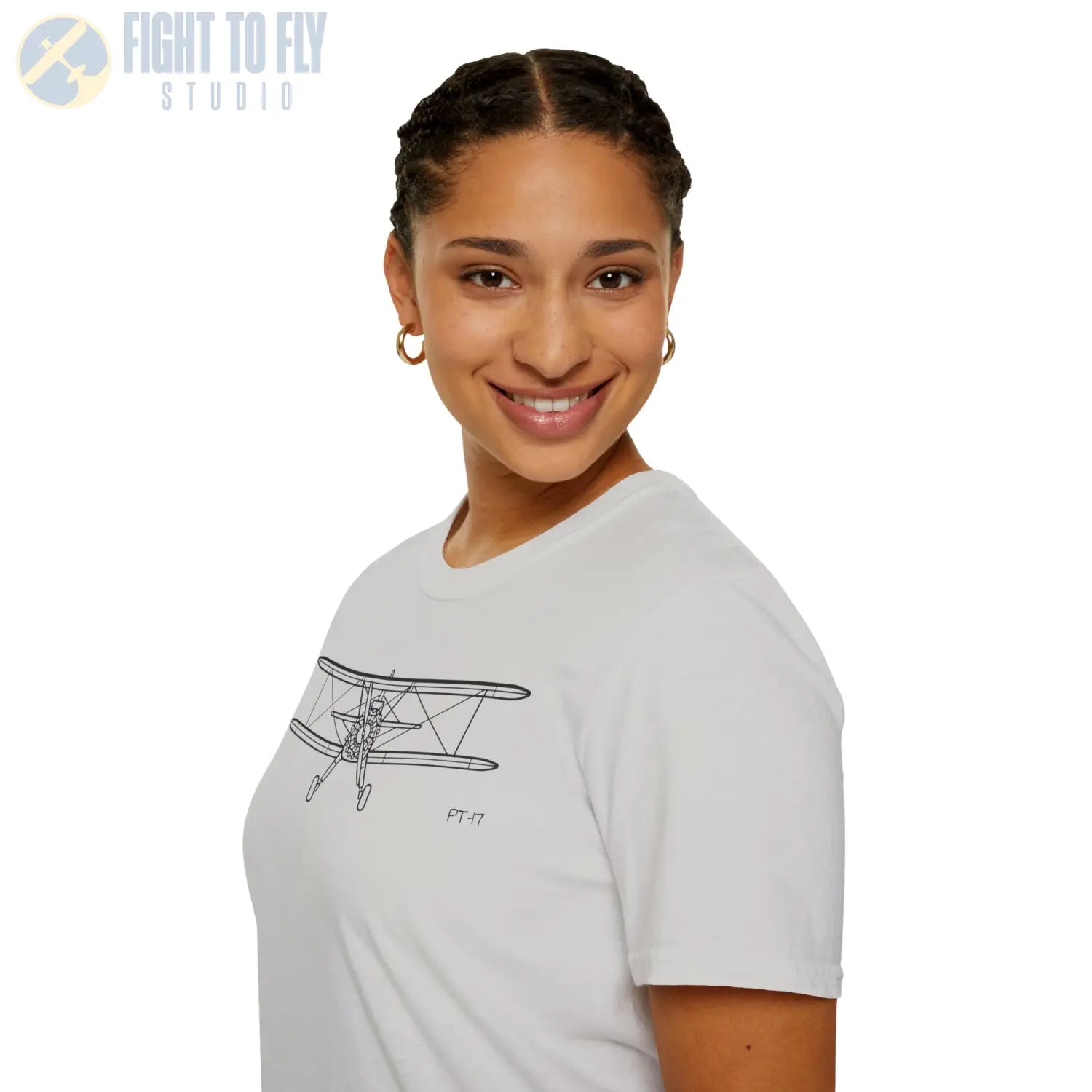 Stearman PT-17 Kaydet Front View T-Shirt - Pilot gifts - WWII warbird t-shirt