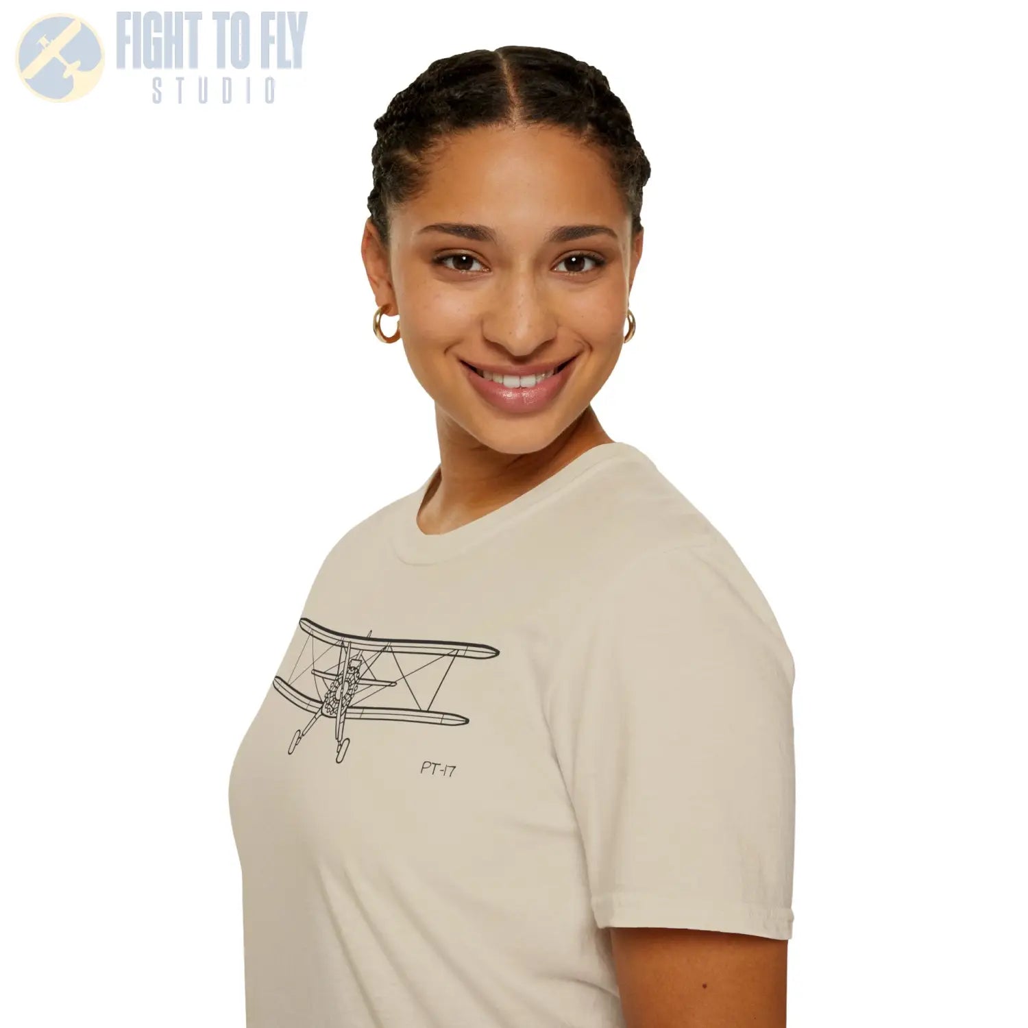 Stearman PT-17 Kaydet Front View T-Shirt - Pilot gifts - WWII warbird t-shirt