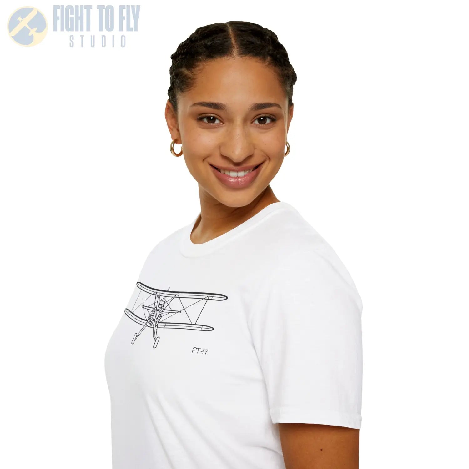 Stearman PT-17 Kaydet Front View T-Shirt - Pilot gifts - WWII warbird t-shirt