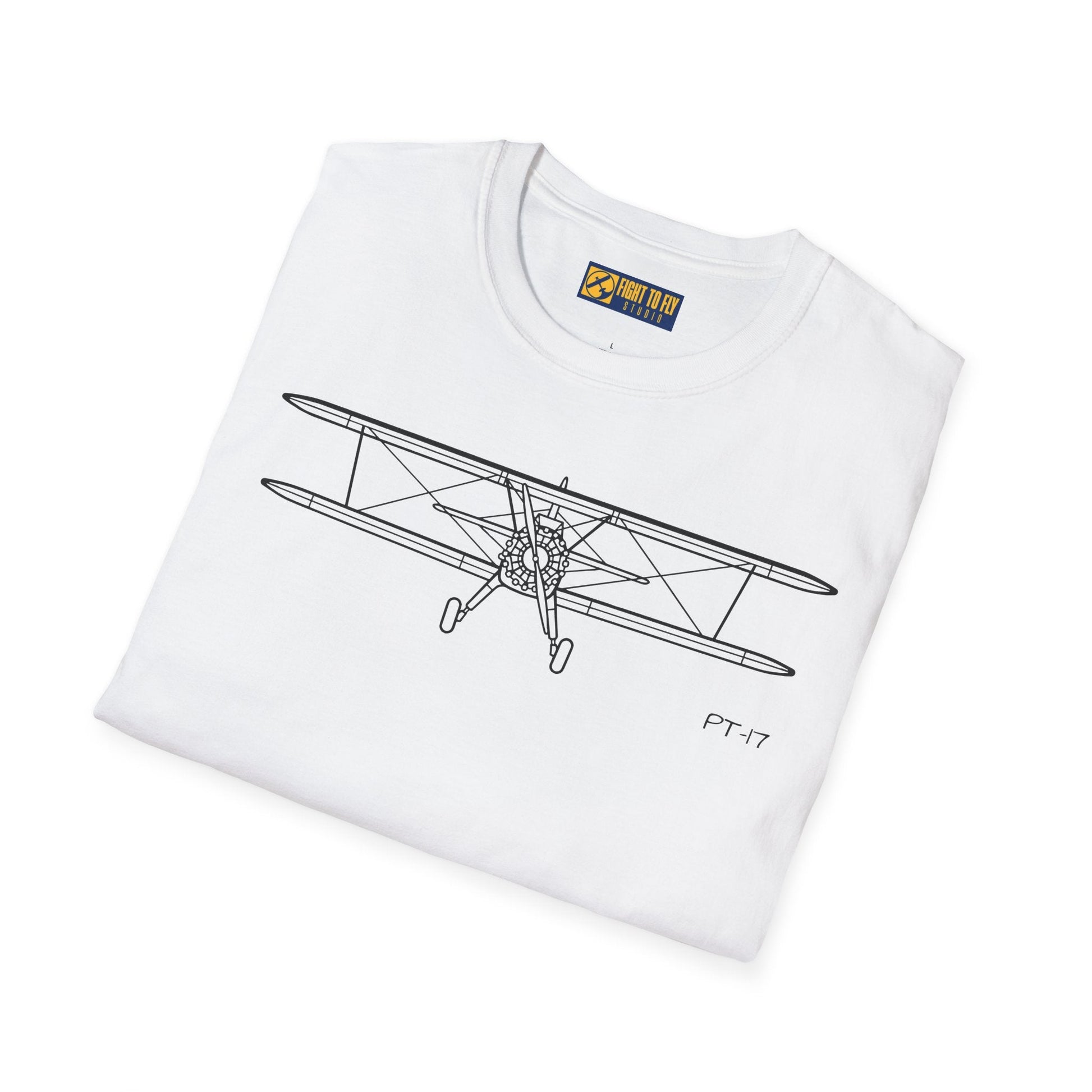 PT-17 Front View T-Shirt – Stearman Nose-On Aviation Tee - Pilot gifts - WWII warbird t-shirt