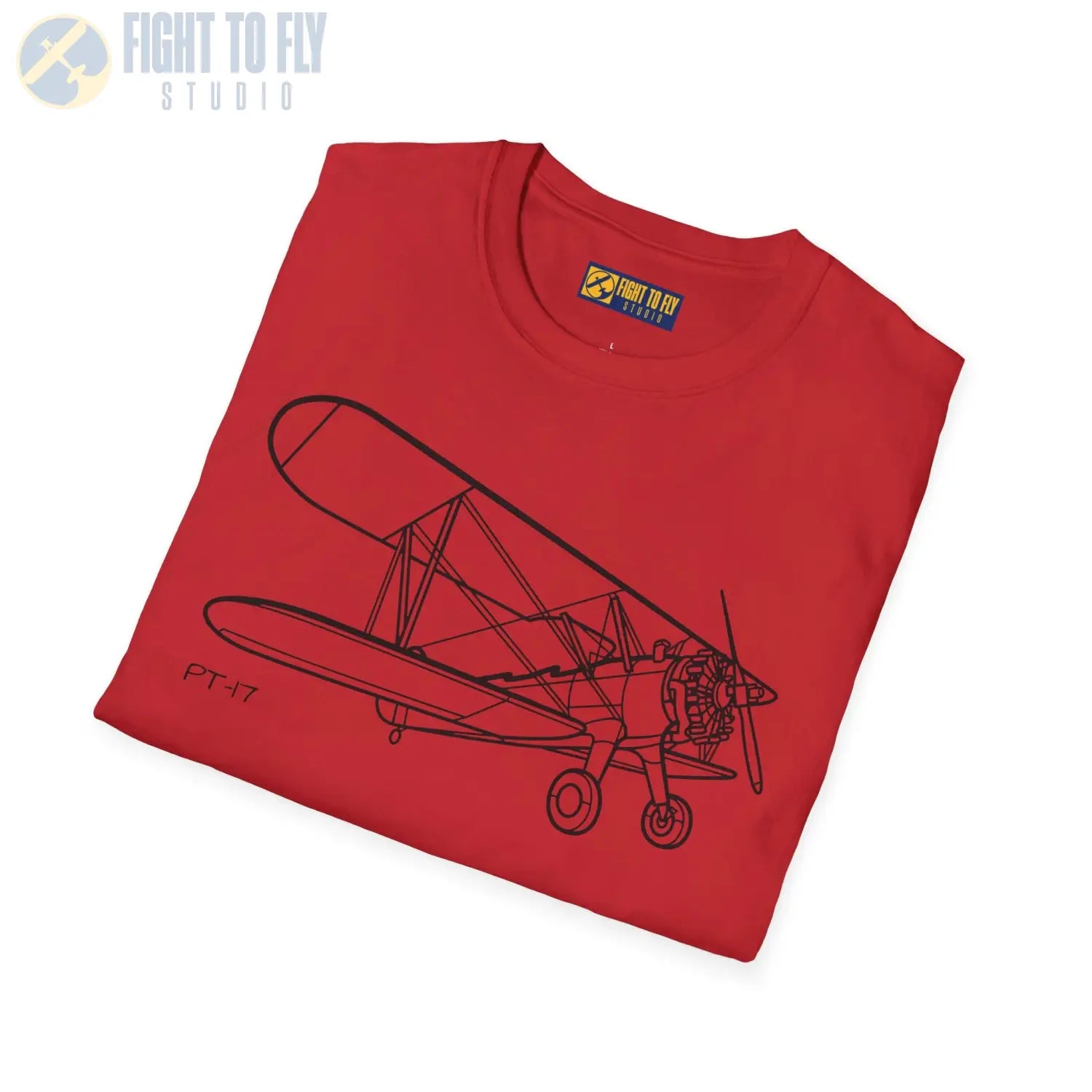 Stearman PT-17 Kaydet Parked View T-Shirt - Pilot gifts - WWII warbird t-shirt