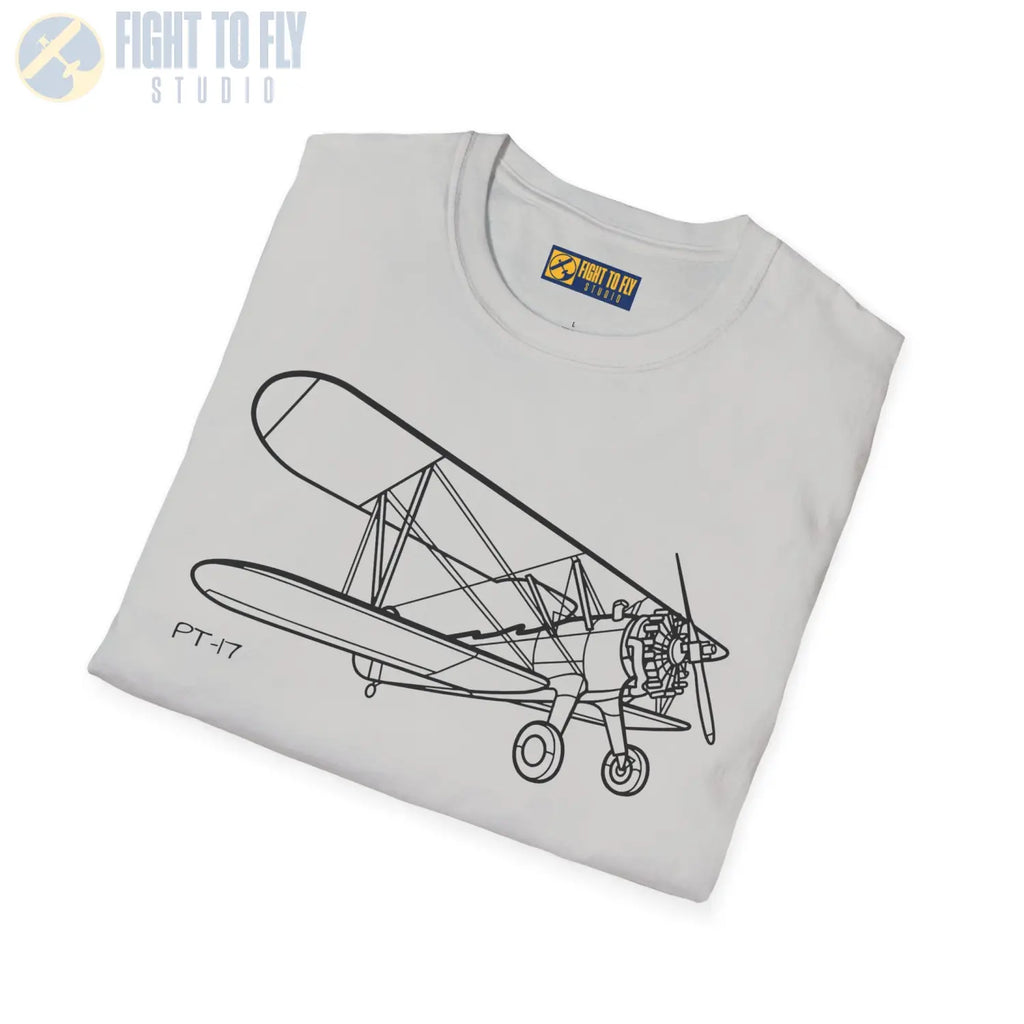Stearman PT-17 Kaydet Parked View T-Shirt - Pilot gifts - WWII warbird t-shirt