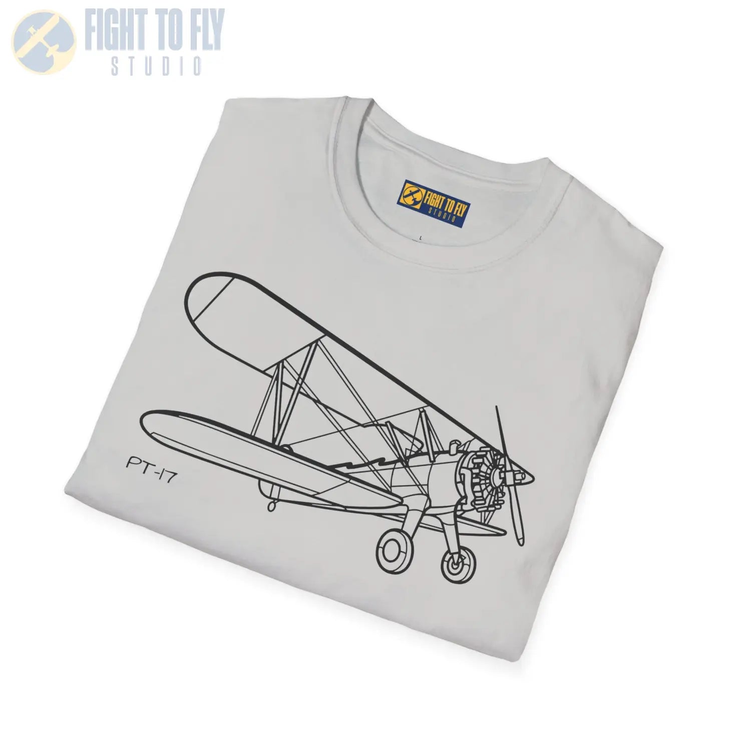 Stearman PT-17 Kaydet Parked View T-Shirt - Pilot gifts - WWII warbird t-shirt
