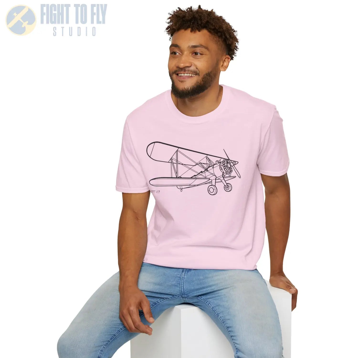 Stearman PT-17 Kaydet Parked View T-Shirt - Pilot gifts - WWII warbird t-shirt