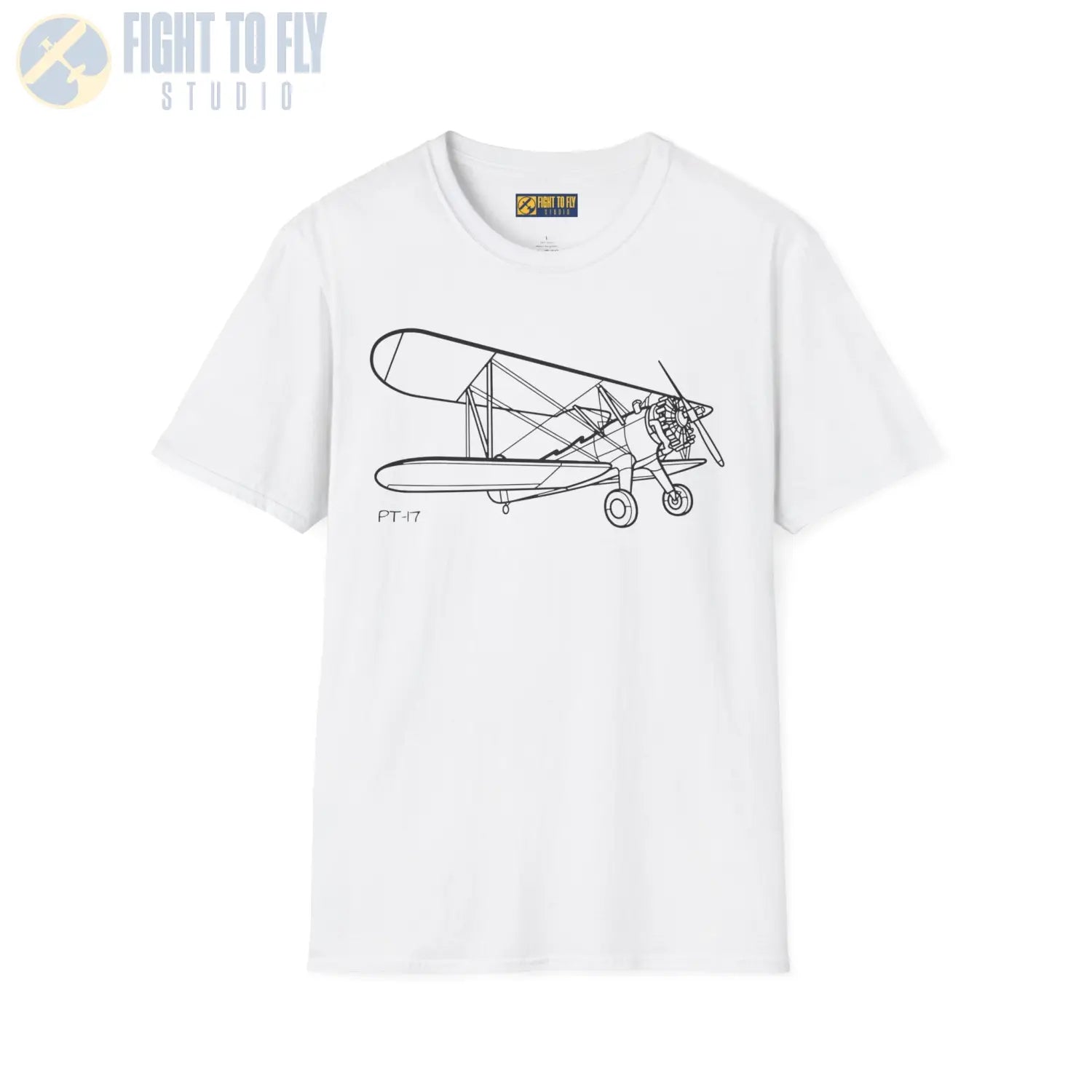 Stearman PT-17 Kaydet Parked View T-Shirt - Pilot gifts - WWII warbird t-shirt