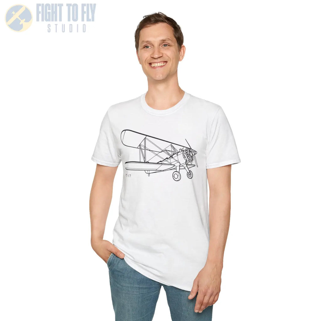 Stearman PT-17 Kaydet Parked View T-Shirt - Pilot gifts - WWII warbird t-shirt