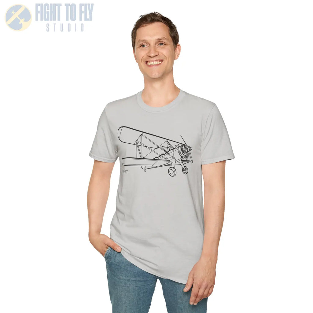Stearman PT-17 Kaydet Parked View T-Shirt - Pilot gifts - WWII warbird t-shirt