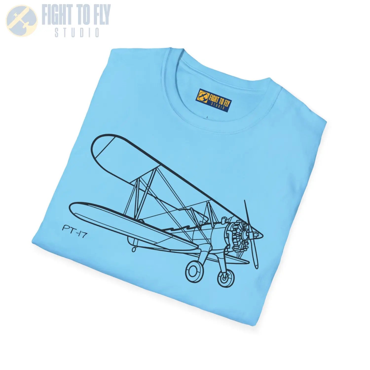 Stearman PT-17 Kaydet Parked View T-Shirt - Pilot gifts - WWII warbird t-shirt