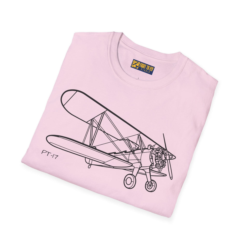 PT-17 Parked View T-Shirt – Stearman Ground Display Aviation Tee - Pilot gifts - WWII warbird t-shirt