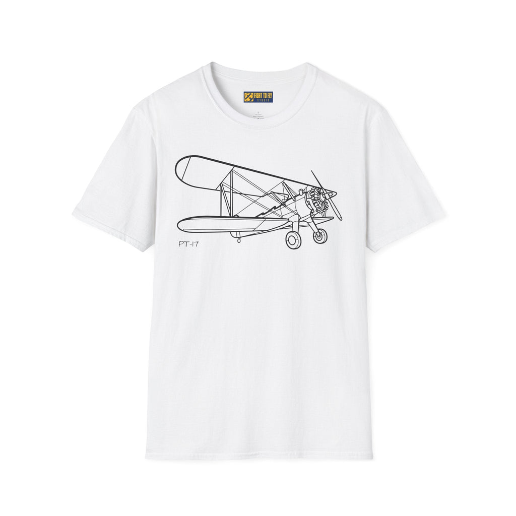 PT-17 Parked View T-Shirt – Stearman Ground Display Aviation Tee - Pilot gifts - WWII warbird t-shirt