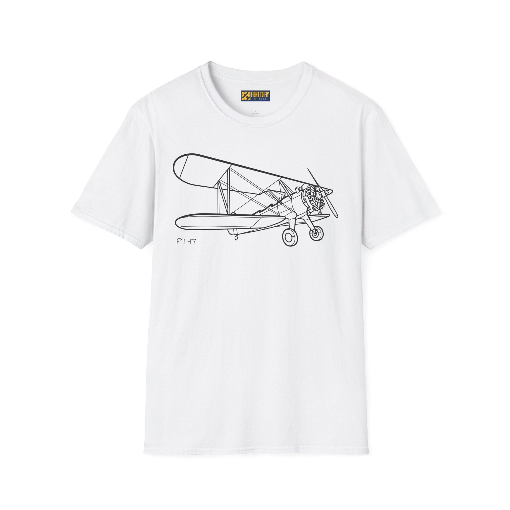 PT-17 Parked View T-Shirt – Stearman Ground Display Aviation Tee - Pilot gifts - WWII warbird t-shirt