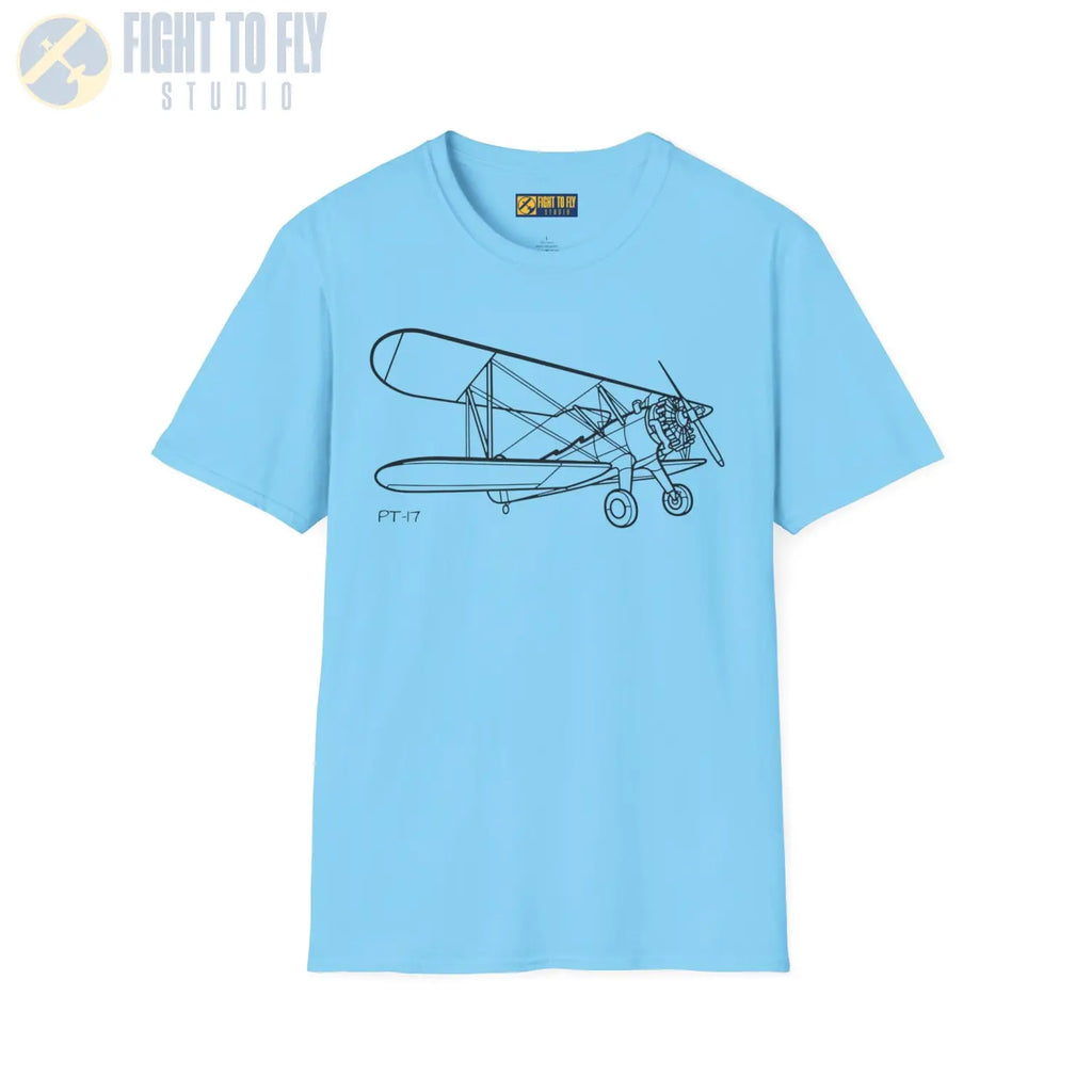 Stearman PT-17 Kaydet Parked View T-Shirt - Pilot gifts - WWII warbird t-shirt