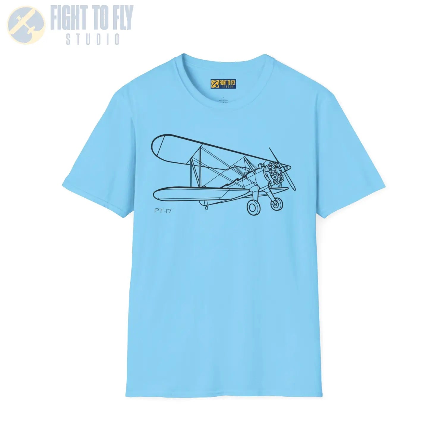 Stearman PT-17 Kaydet Parked View T-Shirt - Pilot gifts - WWII warbird t-shirt