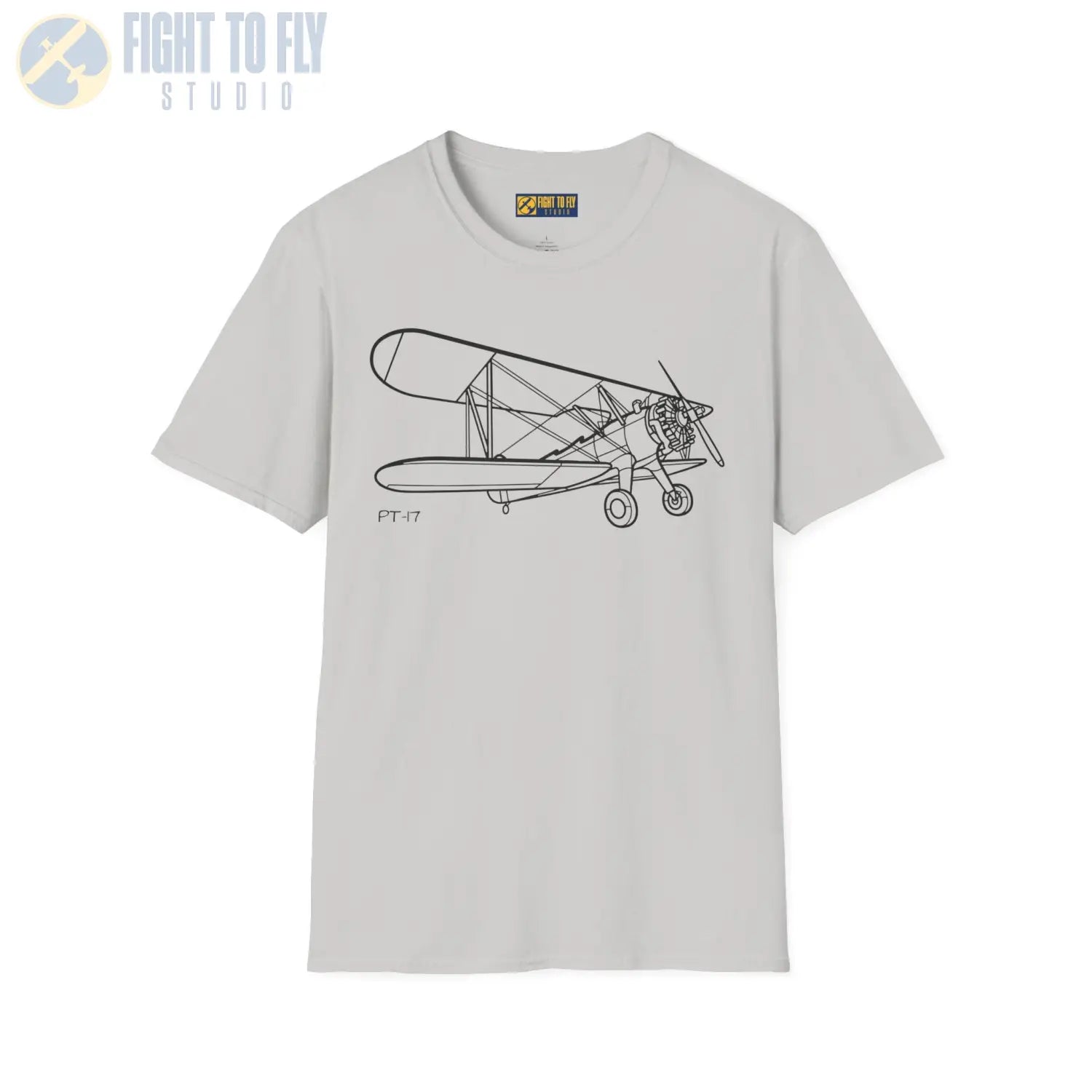 Stearman PT-17 Kaydet Parked View T-Shirt - Pilot gifts - WWII warbird t-shirt