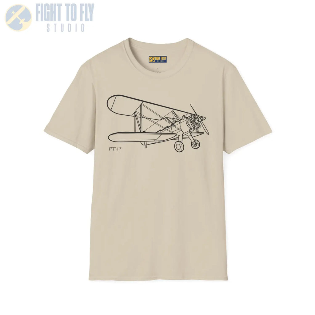 Stearman PT-17 Kaydet Parked View T-Shirt - Pilot gifts - WWII warbird t-shirt