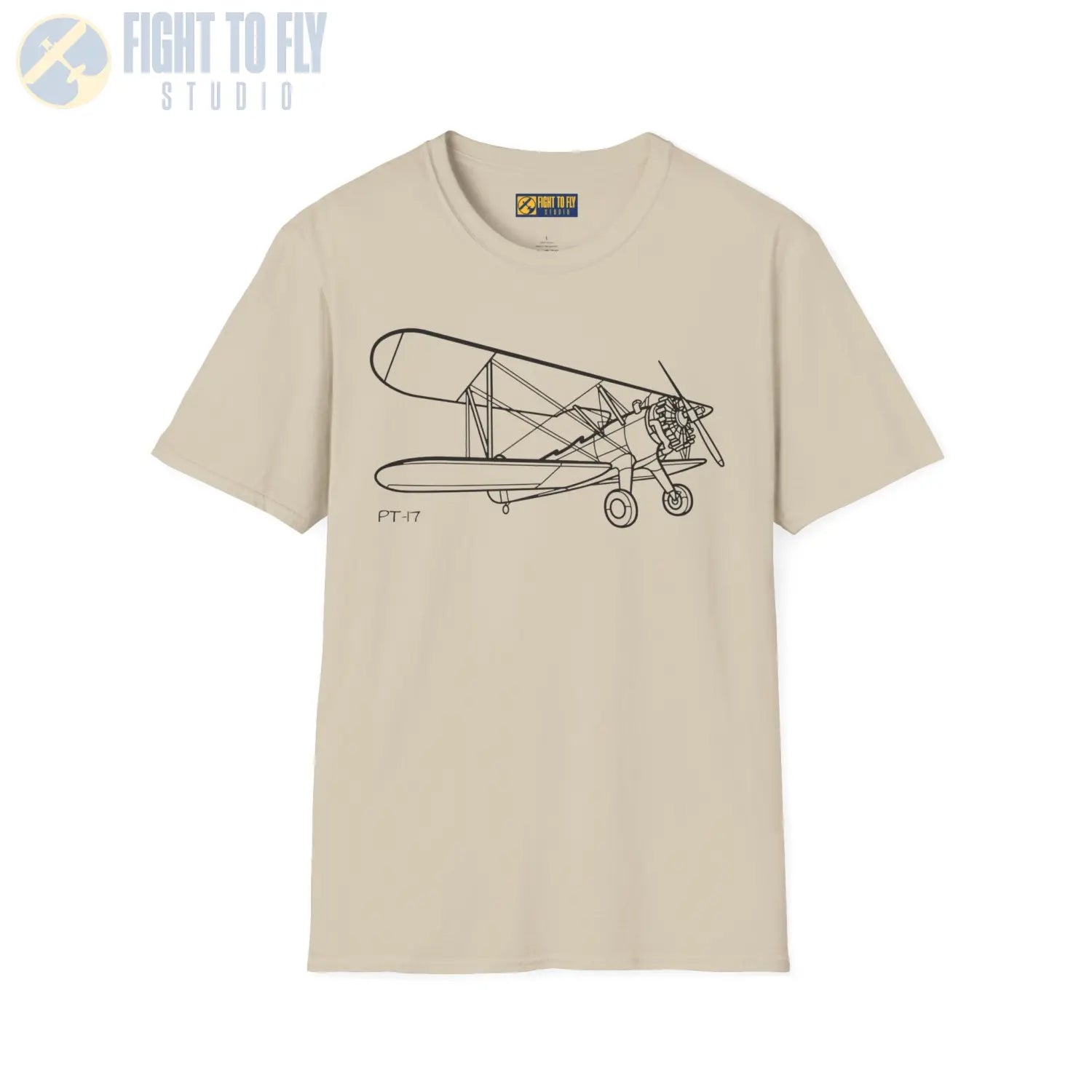 Stearman PT-17 Kaydet Parked View T-Shirt - Pilot gifts - WWII warbird t-shirt