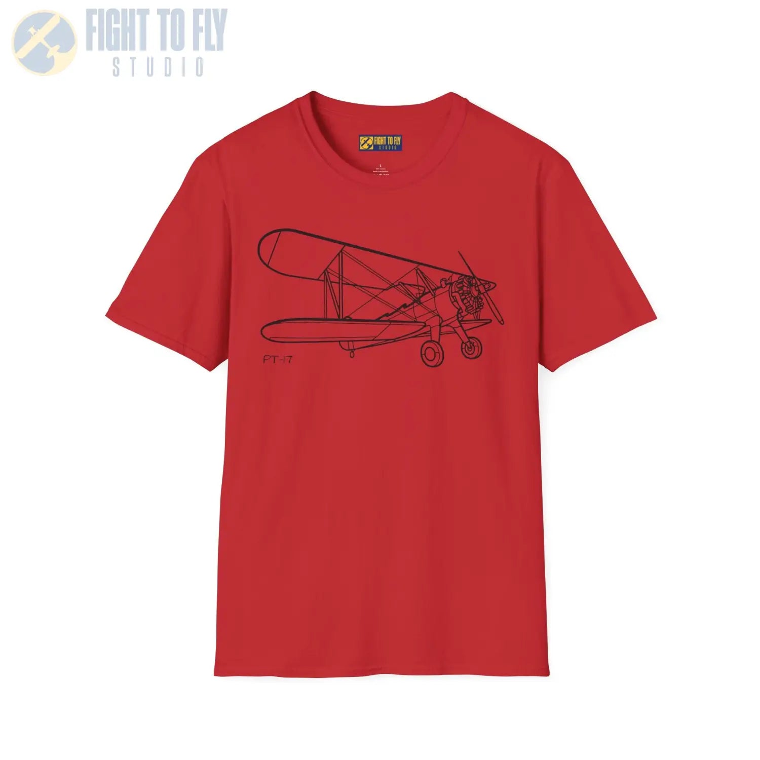 Stearman PT-17 Kaydet Parked View T-Shirt - Pilot gifts - WWII warbird t-shirt
