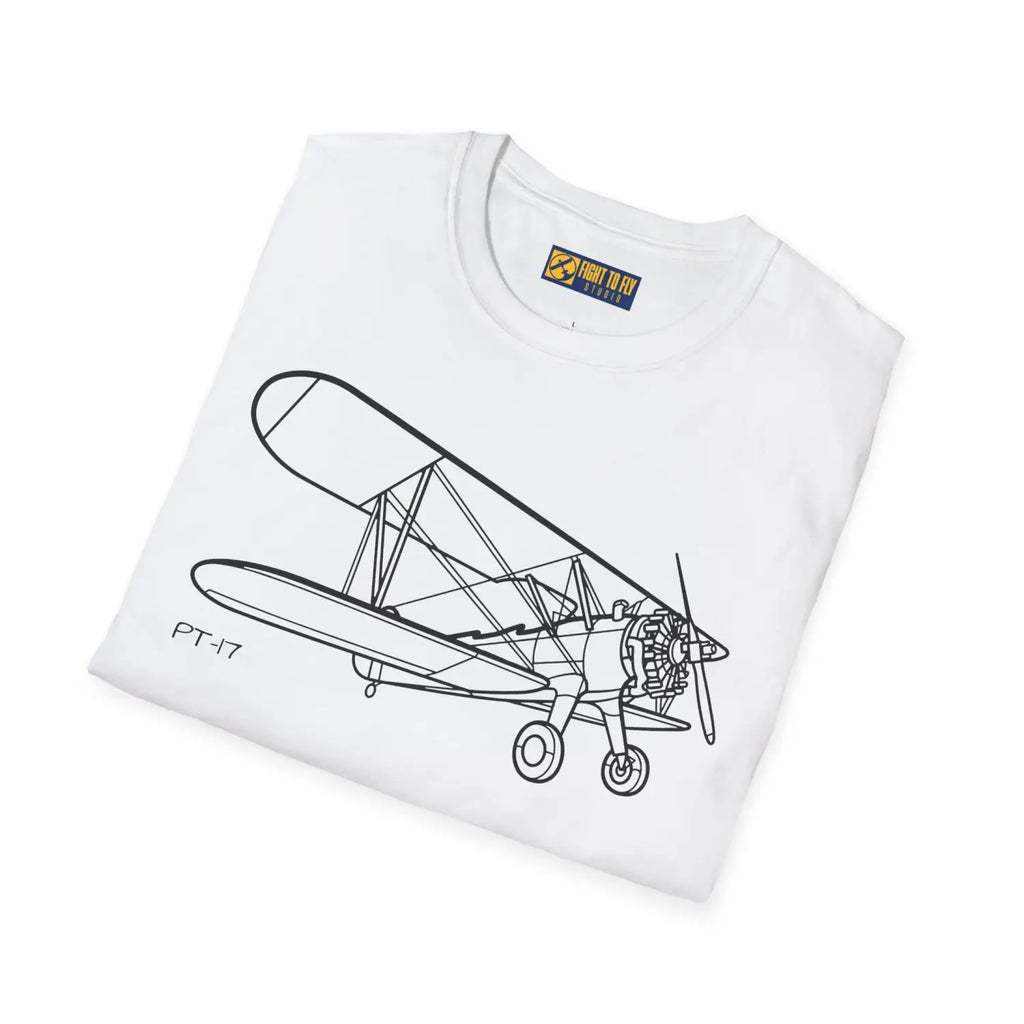 Stearman PT-17 Kaydet Parked View T-Shirt - Pilot gifts - WWII warbird t-shirt