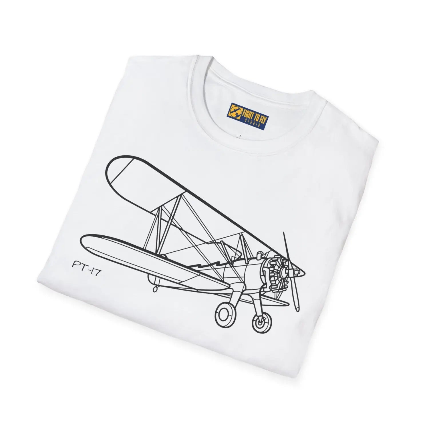 Stearman PT-17 Kaydet Parked View T-Shirt - Pilot gifts - WWII warbird t-shirt