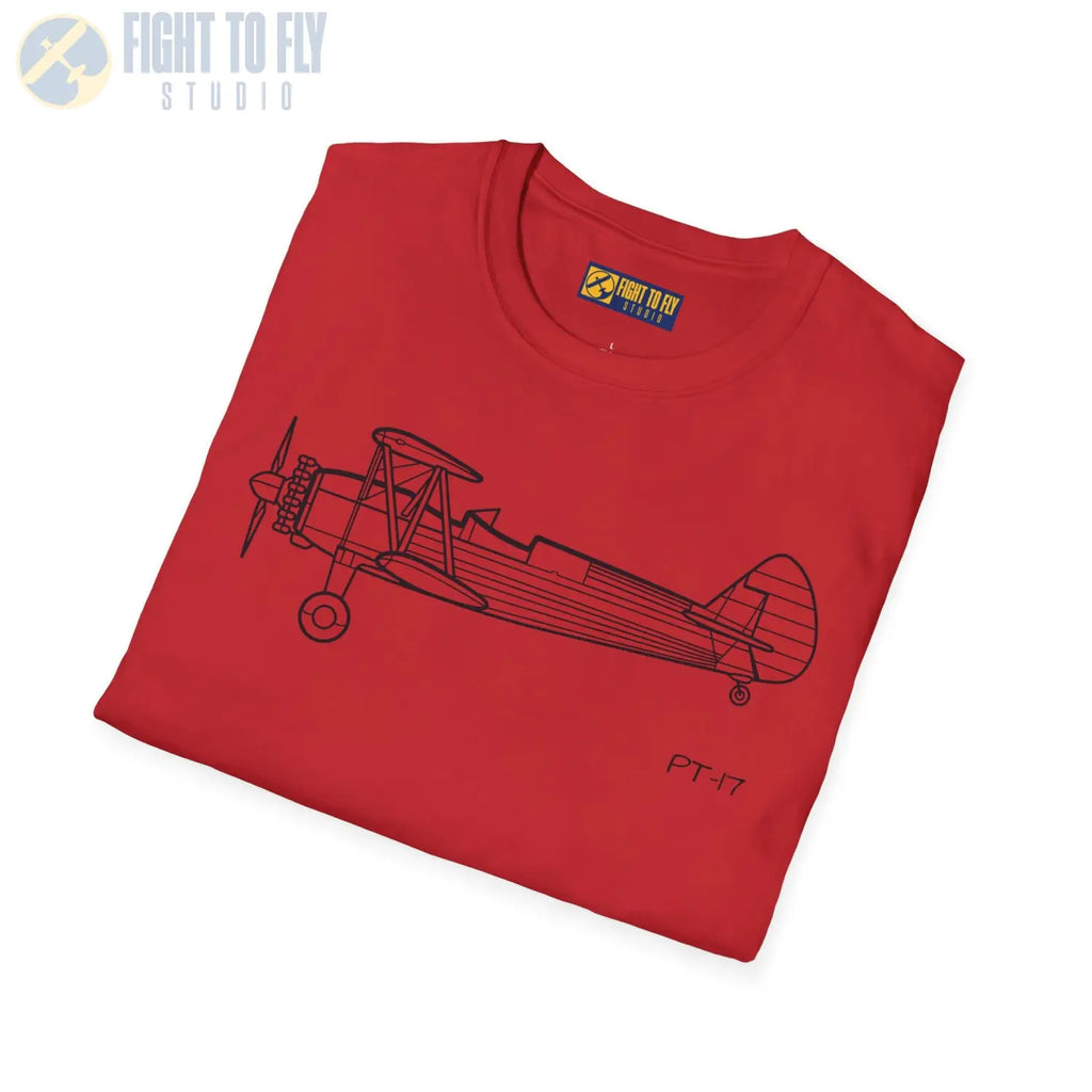 Stearman PT-17 Kaydet Side View T-Shirt - Pilot gifts - WWII warbird t-shirt