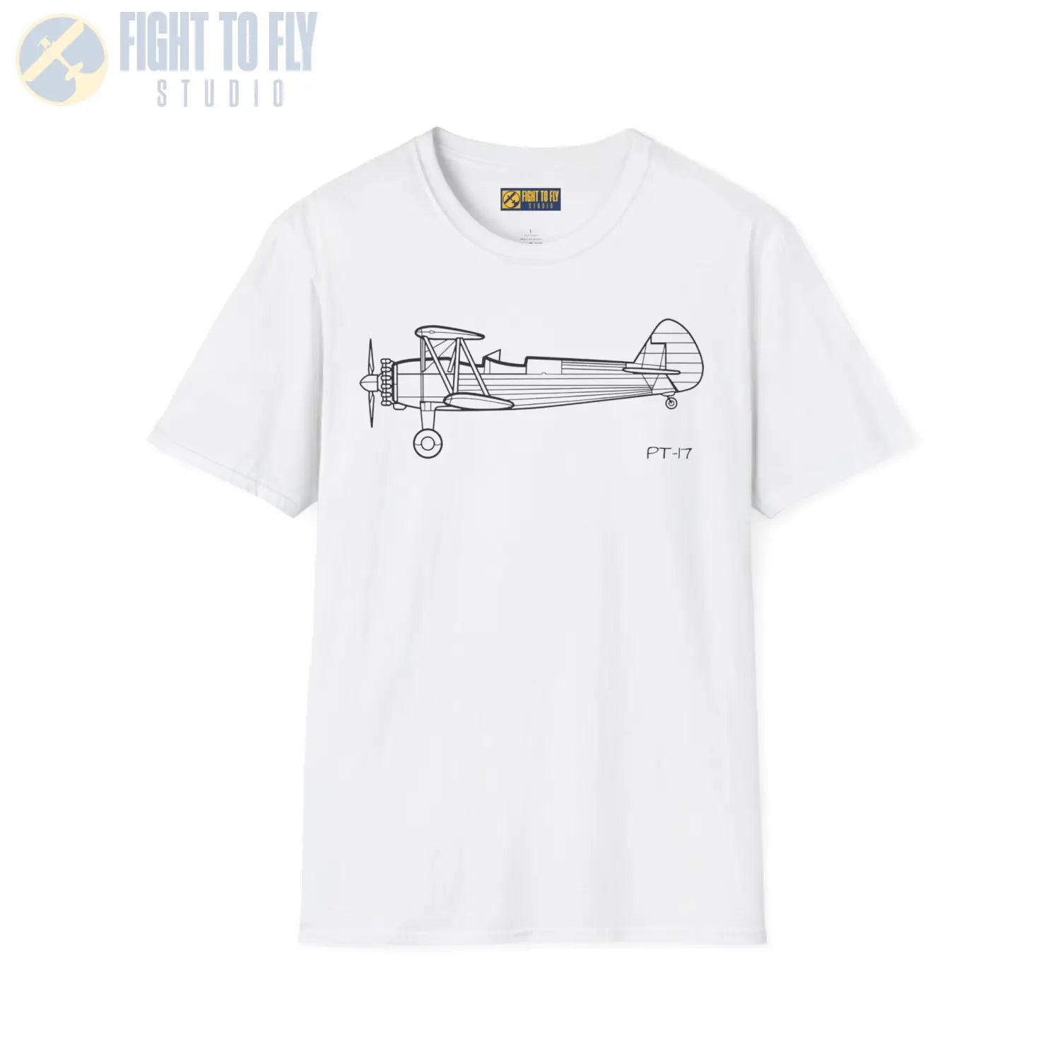 Stearman PT-17 Kaydet Side View T-Shirt - Pilot gifts - WWII warbird t-shirt