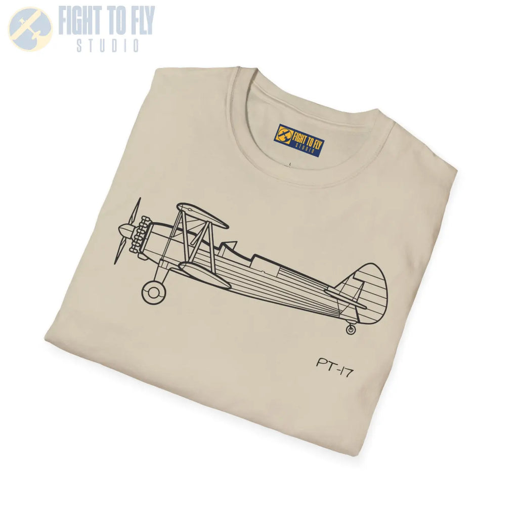 Stearman PT-17 Kaydet Side View T-Shirt - Pilot gifts - WWII warbird t-shirt