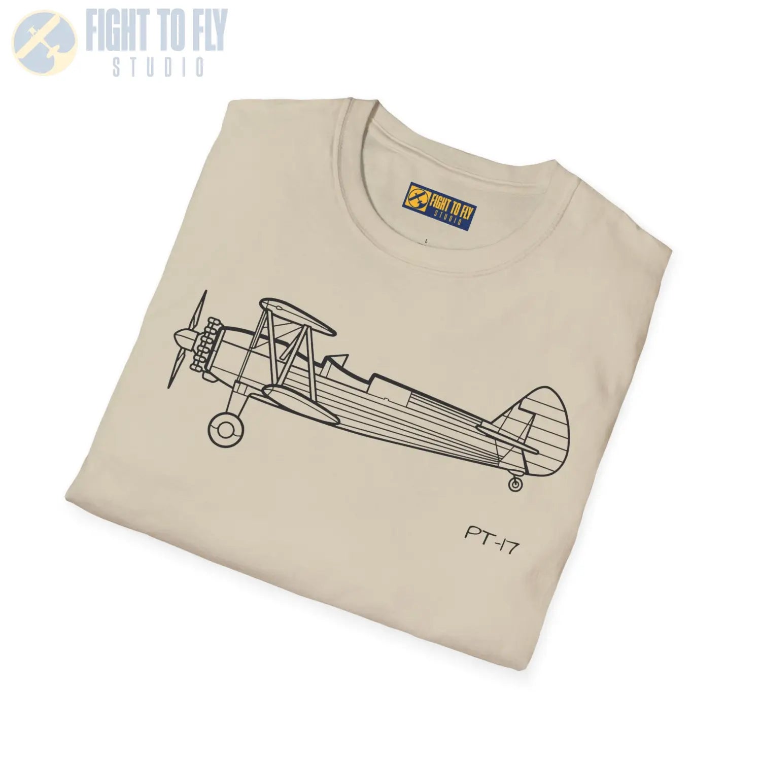 Stearman PT-17 Kaydet Side View T-Shirt - Pilot gifts - WWII warbird t-shirt