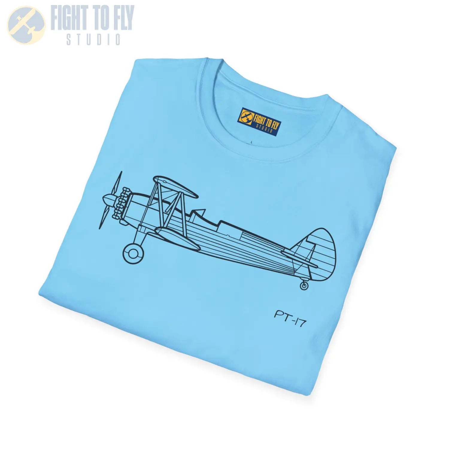 Stearman PT-17 Kaydet Side View T-Shirt - Pilot gifts - WWII warbird t-shirt