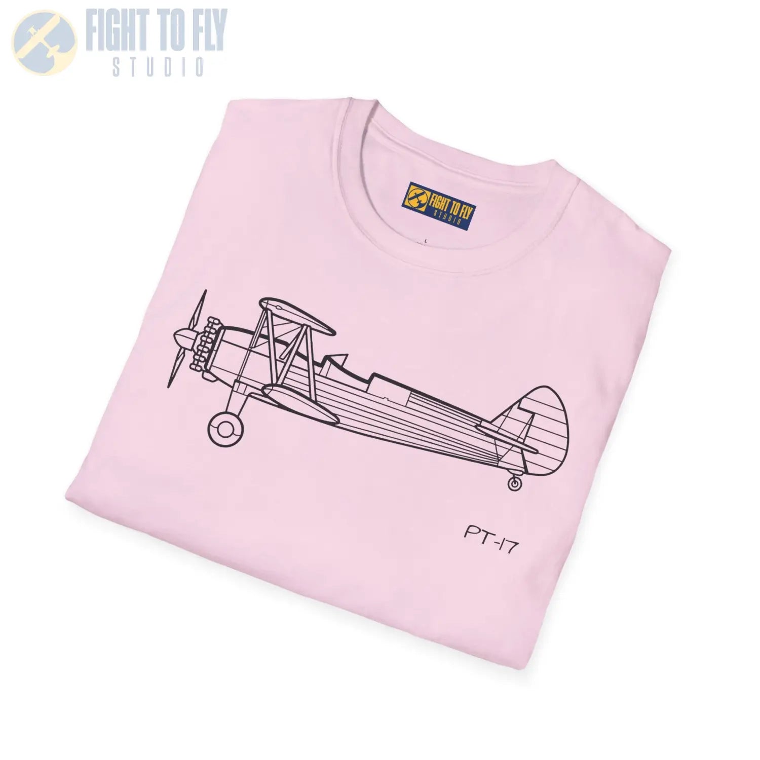 Stearman PT-17 Kaydet Side View T-Shirt - Pilot gifts - WWII warbird t-shirt