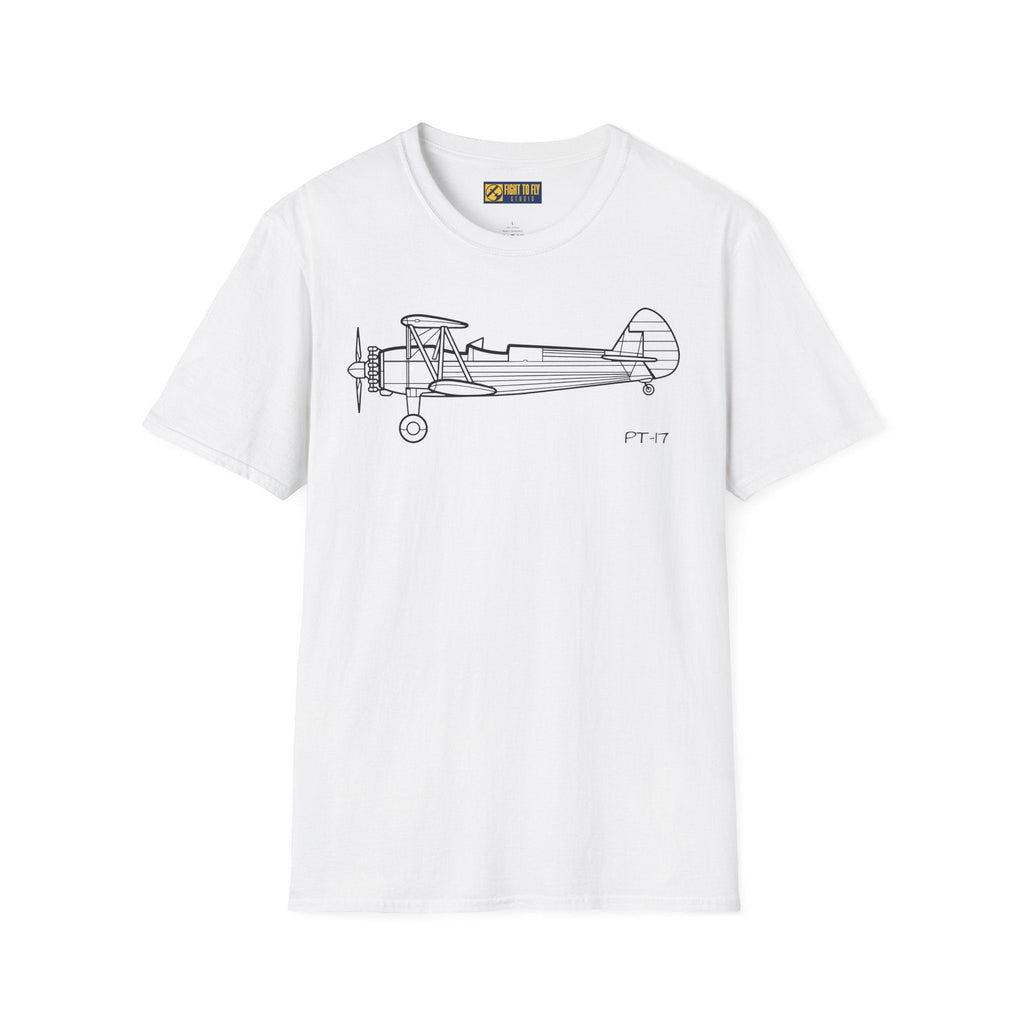 PT-17 Side View T-Shirt – Stearman WWII Trainer Biplane Tee - Pilot gifts - warbird t-shirt