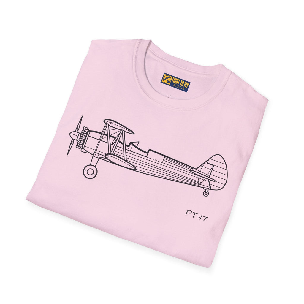 PT-17 Side View T-Shirt – Stearman WWII Trainer Biplane Tee - Pilot gifts - warbird t-shirt